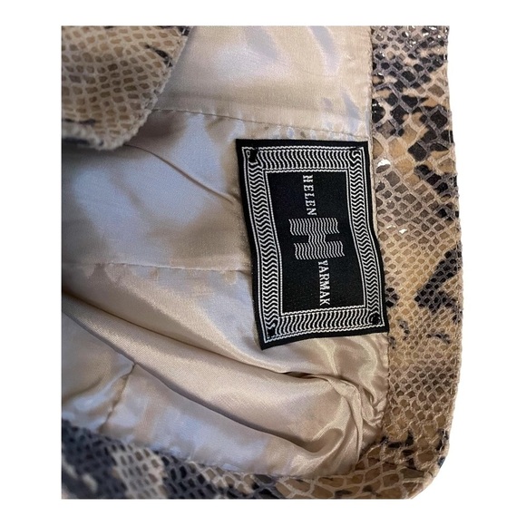 Helen Yarmak genuine vera pelle leather snakeskin print skirt, size 8 - Picture 13 of 14